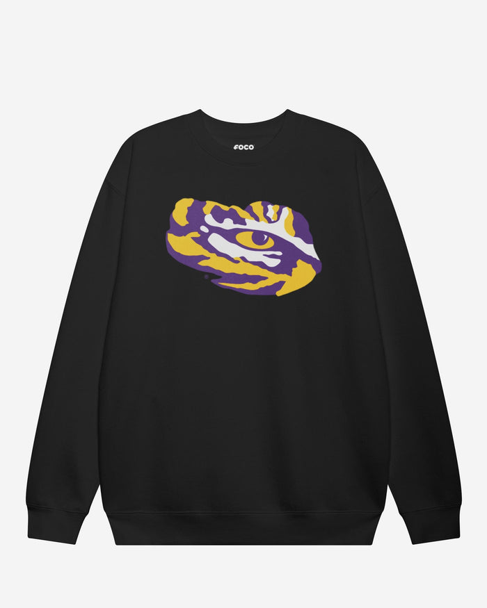 LSU Tigers Primary Logo Crew Neck Sweatshirt FOCO Athletic Heather S - FOCO.com