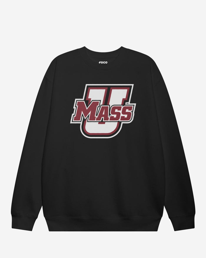 UMass Minutemen Primary Logo Crew Neck Sweatshirt FOCO Black S - FOCO.com