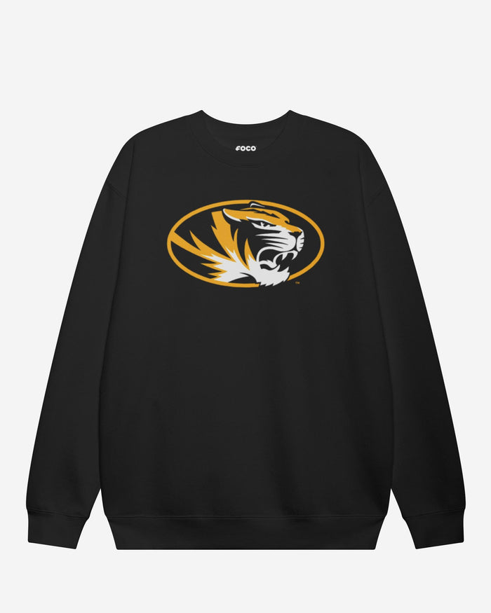 Missouri Tigers Primary Logo Crew Neck Sweatshirt FOCO Black S - FOCO.com