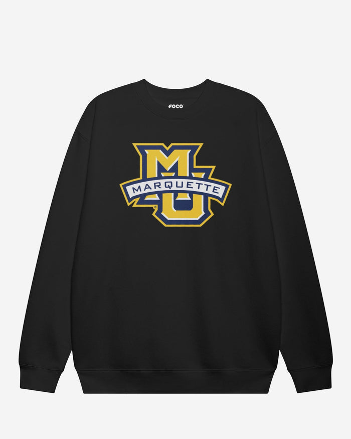 Marquette Golden Eagles Primary Logo Crew Neck Sweatshirt FOCO Black S - FOCO.com
