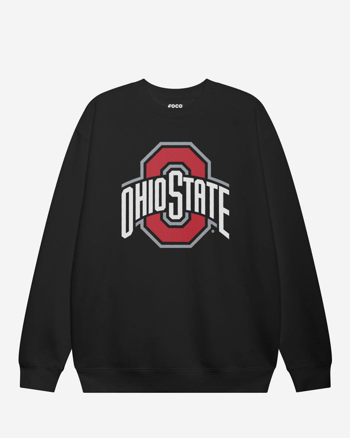 Ohio State Buckeyes Primary Logo Crew Neck Sweatshirt FOCO Black S - FOCO.com