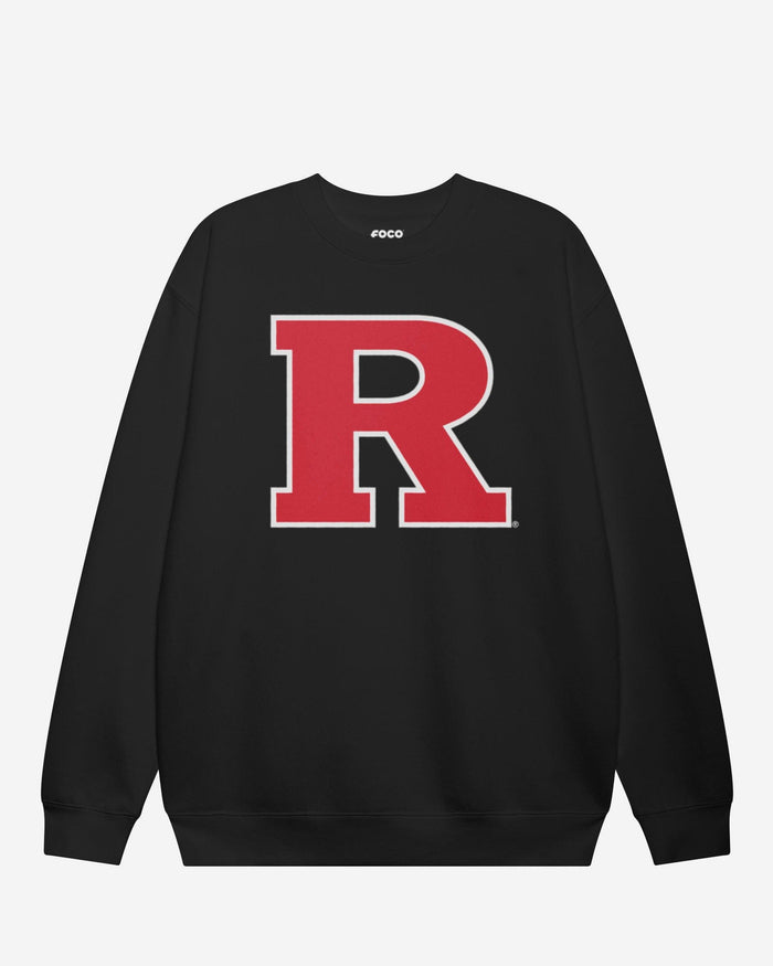 Rutgers Scarlet Knights Primary Logo Crew Neck Sweatshirt FOCO Black S - FOCO.com