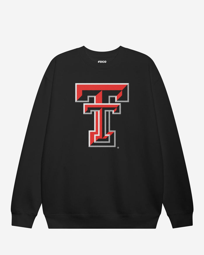 Texas Tech Red Raiders Primary Logo Crew Neck Sweatshirt FOCO Black S - FOCO.com