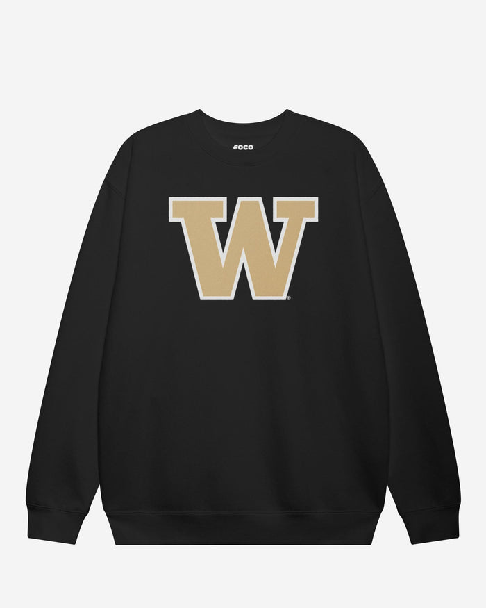 Washington Huskies Primary Logo Crew Neck Sweatshirt FOCO Black S - FOCO.com