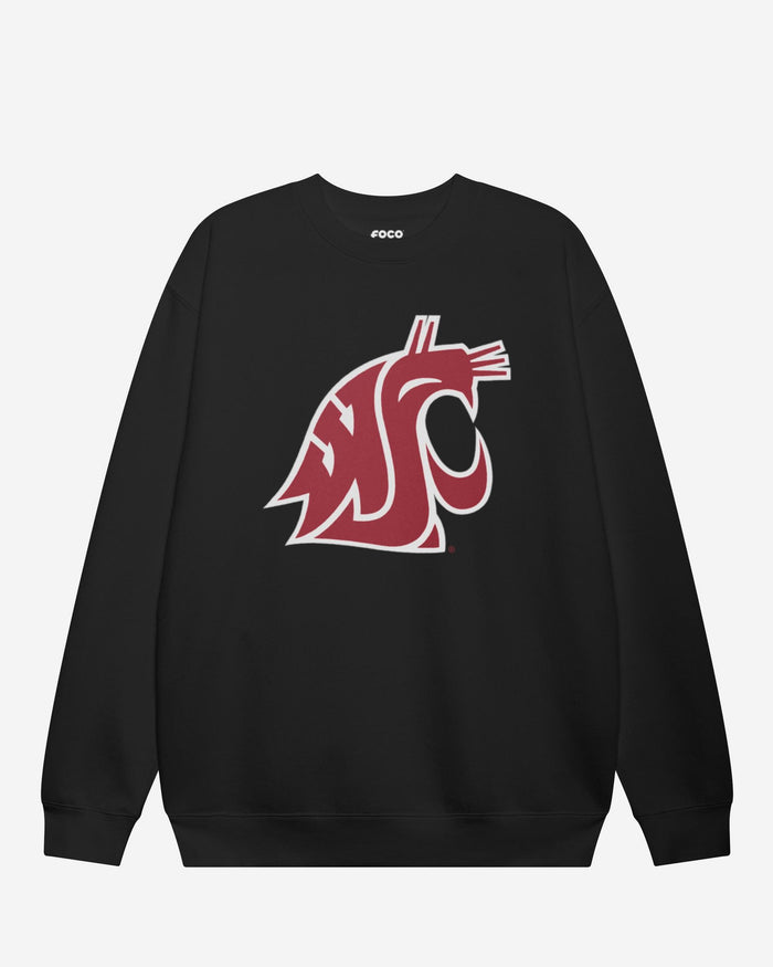 Washington State Cougars Primary Logo Crew Neck Sweatshirt FOCO Black S - FOCO.com
