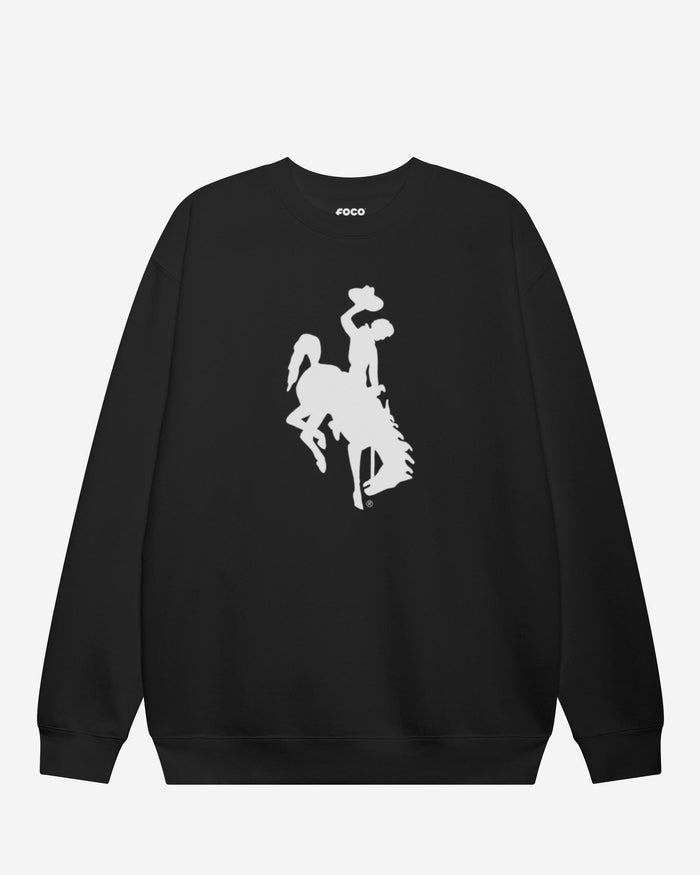 Wyoming Cowboys Primary Logo Crew Neck Sweatshirt FOCO Black S - FOCO.com
