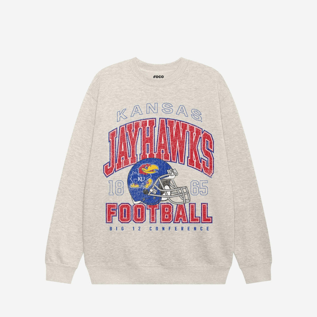 Kansas Jayhawks Varsity Crew Neck Sweatshirt FOCO S - FOCO.com