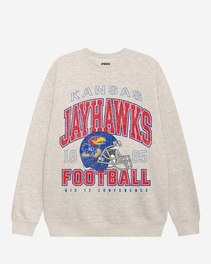 Kansas Jayhawks Varsity Crew Neck Sweatshirt FOCO S - FOCO.com