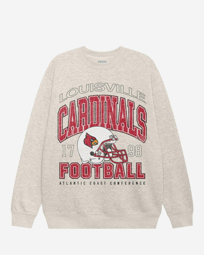 Louisville Cardinals Varsity Crew Neck Sweatshirt FOCO S - FOCO.com