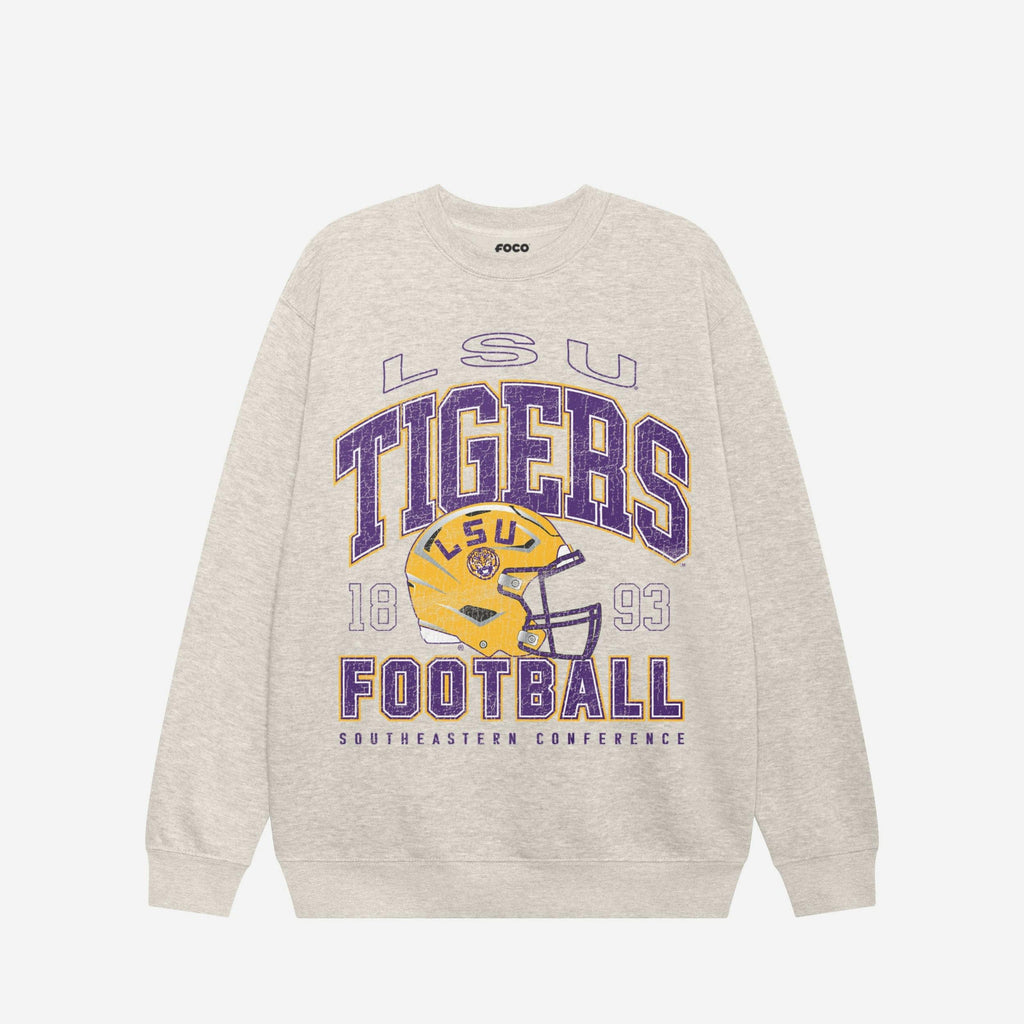 LSU Tigers Varsity Crew Neck Sweatshirt FOCO S - FOCO.com