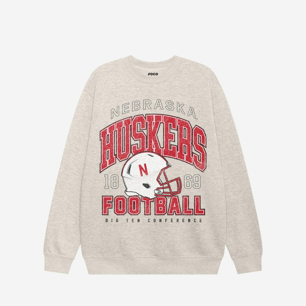 Nebraska Cornhuskers Varsity Crew Neck Sweatshirt FOCO S - FOCO.com