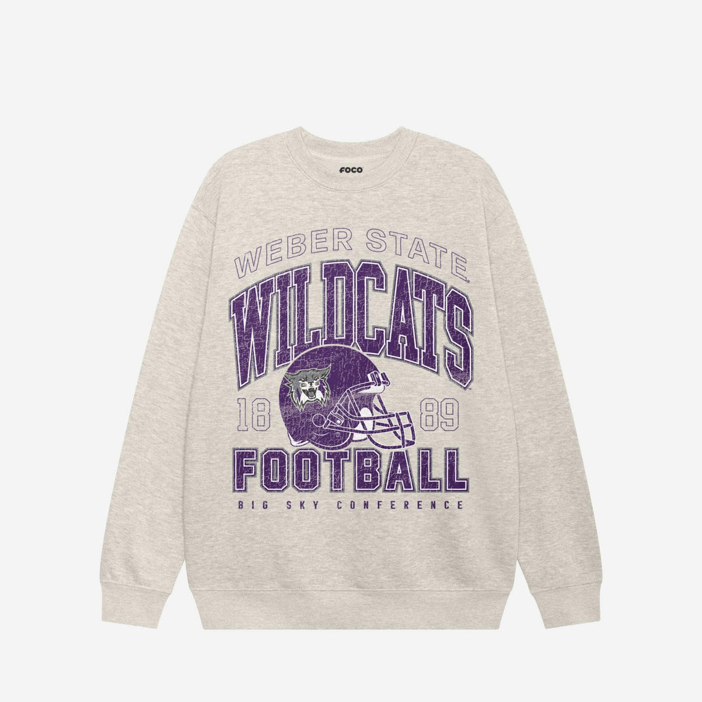 Weber State Wildcats Varsity Crew Neck Sweatshirt FOCO S - FOCO.com