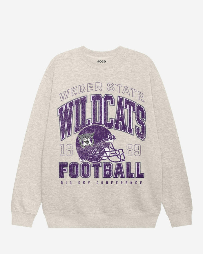 Weber State Wildcats Varsity Crew Neck Sweatshirt FOCO S - FOCO.com