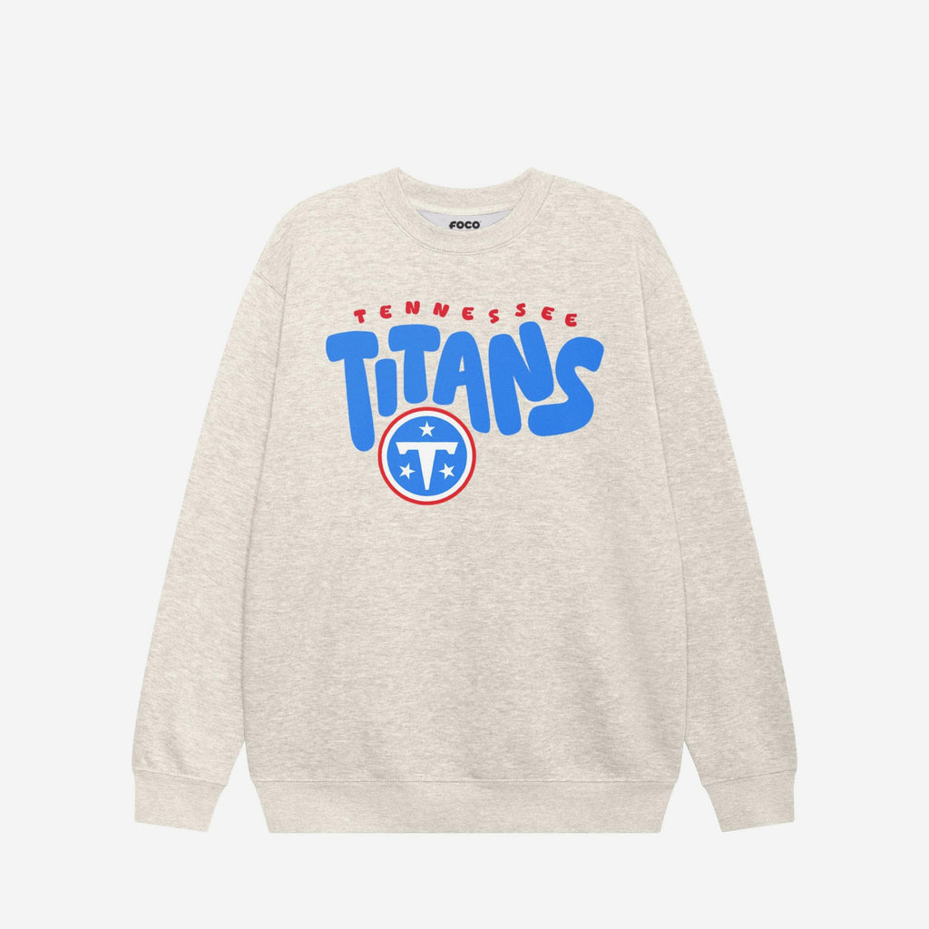 Tennessee Titans Bubble Crew Neck Sweatshirt FOCO S - FOCO.com