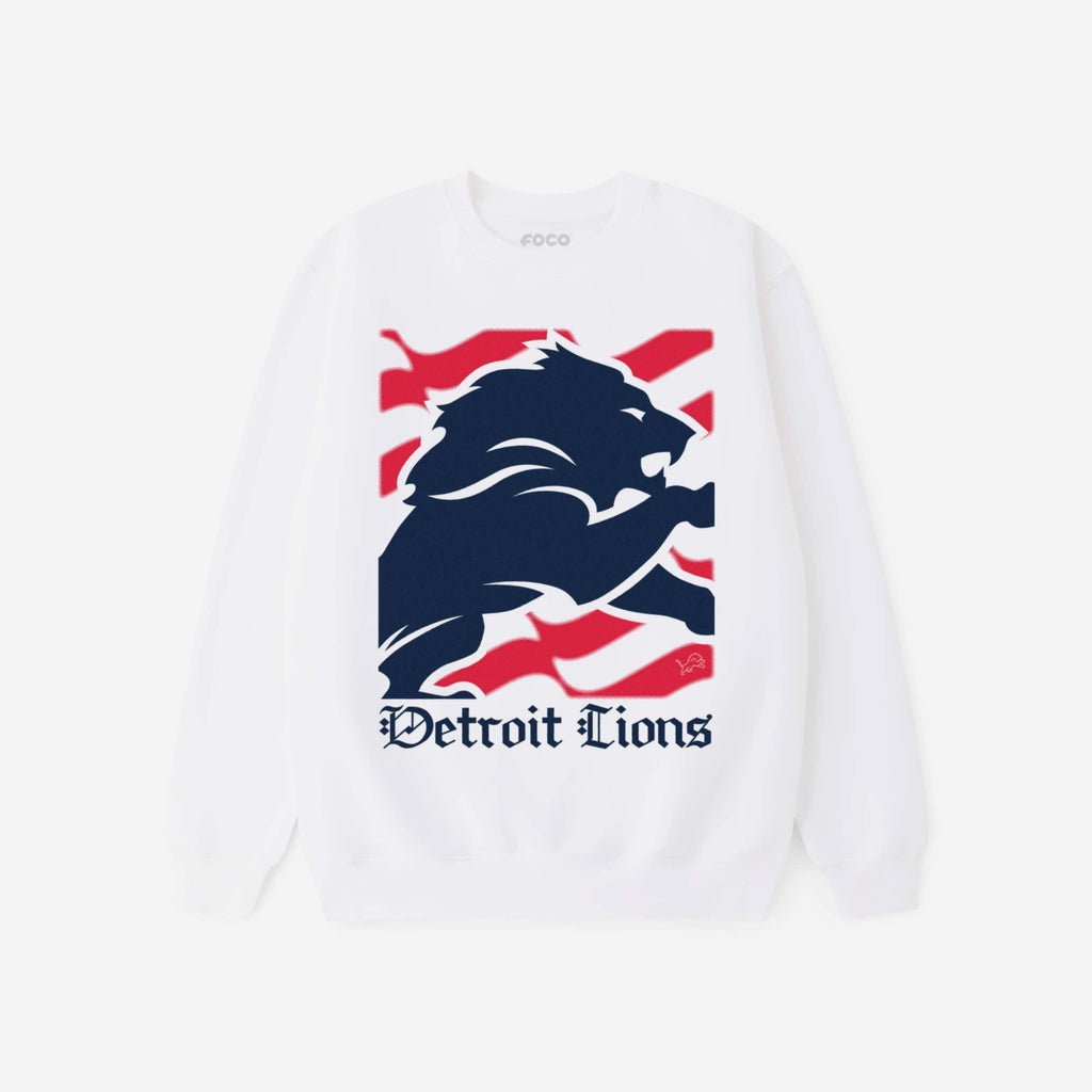 Detroit Lions American Heritage Wordmark Crew Neck Sweatshirt FOCO S - FOCO.com