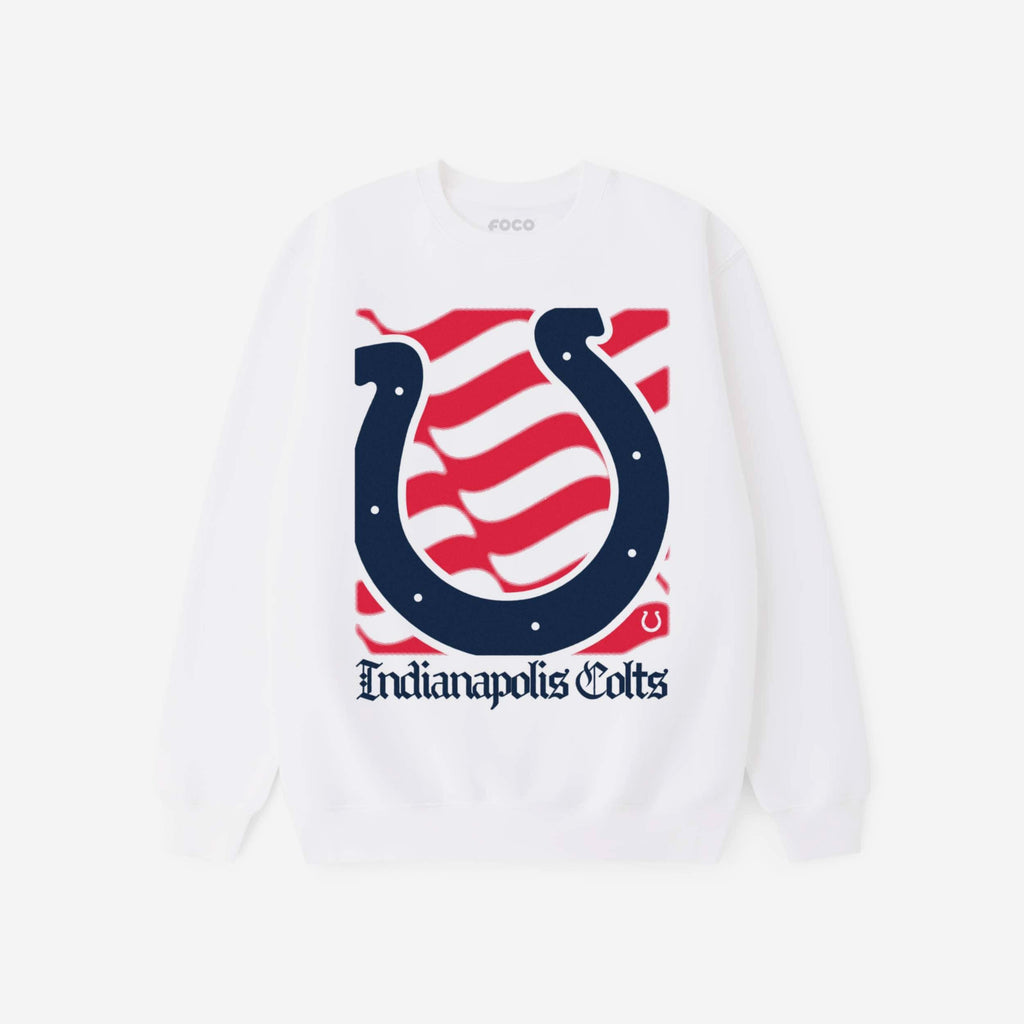 Indianapolis Colts American Heritage Wordmark Crew Neck Sweatshirt FOCO S - FOCO.com
