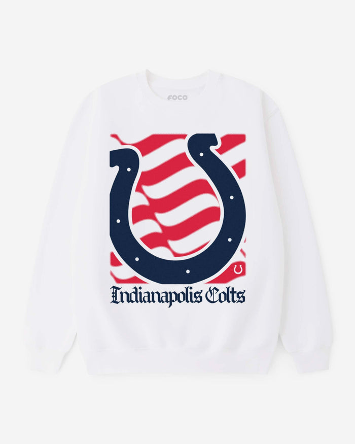 Indianapolis Colts American Heritage Wordmark Crew Neck Sweatshirt FOCO S - FOCO.com