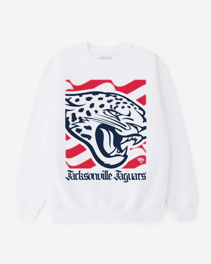 Jacksonville Jaguars American Heritage Wordmark Crew Neck Sweatshirt FOCO S - FOCO.com