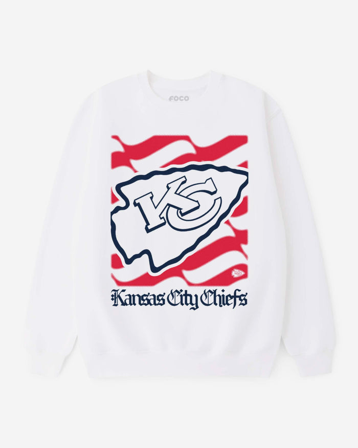 Kansas City Chiefs American Heritage Wordmark Crew Neck Sweatshirt FOCO S - FOCO.com