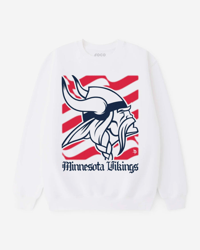 Minnesota Vikings American Heritage Wordmark Crew Neck Sweatshirt FOCO S - FOCO.com
