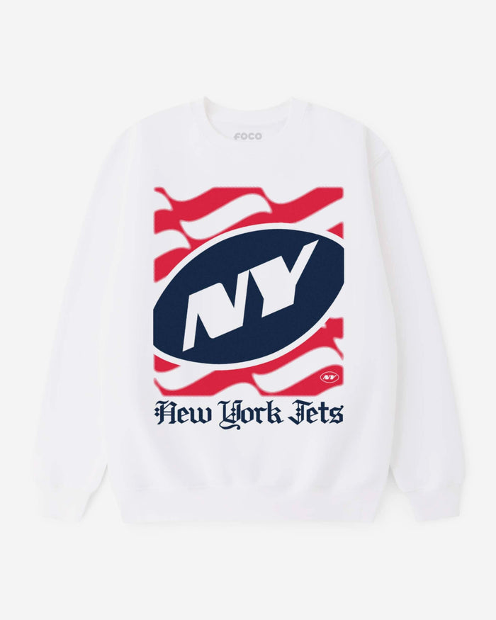 New York Jets American Heritage Wordmark Crew Neck Sweatshirt FOCO S - FOCO.com