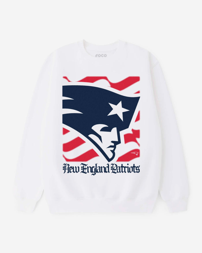 New England Patriots American Heritage Wordmark Crew Neck Sweatshirt FOCO S - FOCO.com