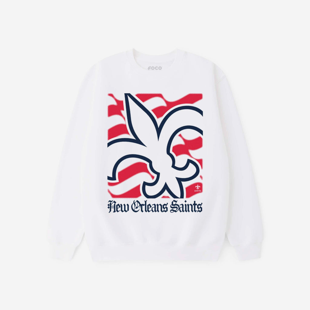 New Orleans Saints American Heritage Wordmark Crew Neck Sweatshirt FOCO S - FOCO.com