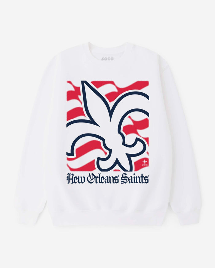 New Orleans Saints American Heritage Wordmark Crew Neck Sweatshirt FOCO S - FOCO.com