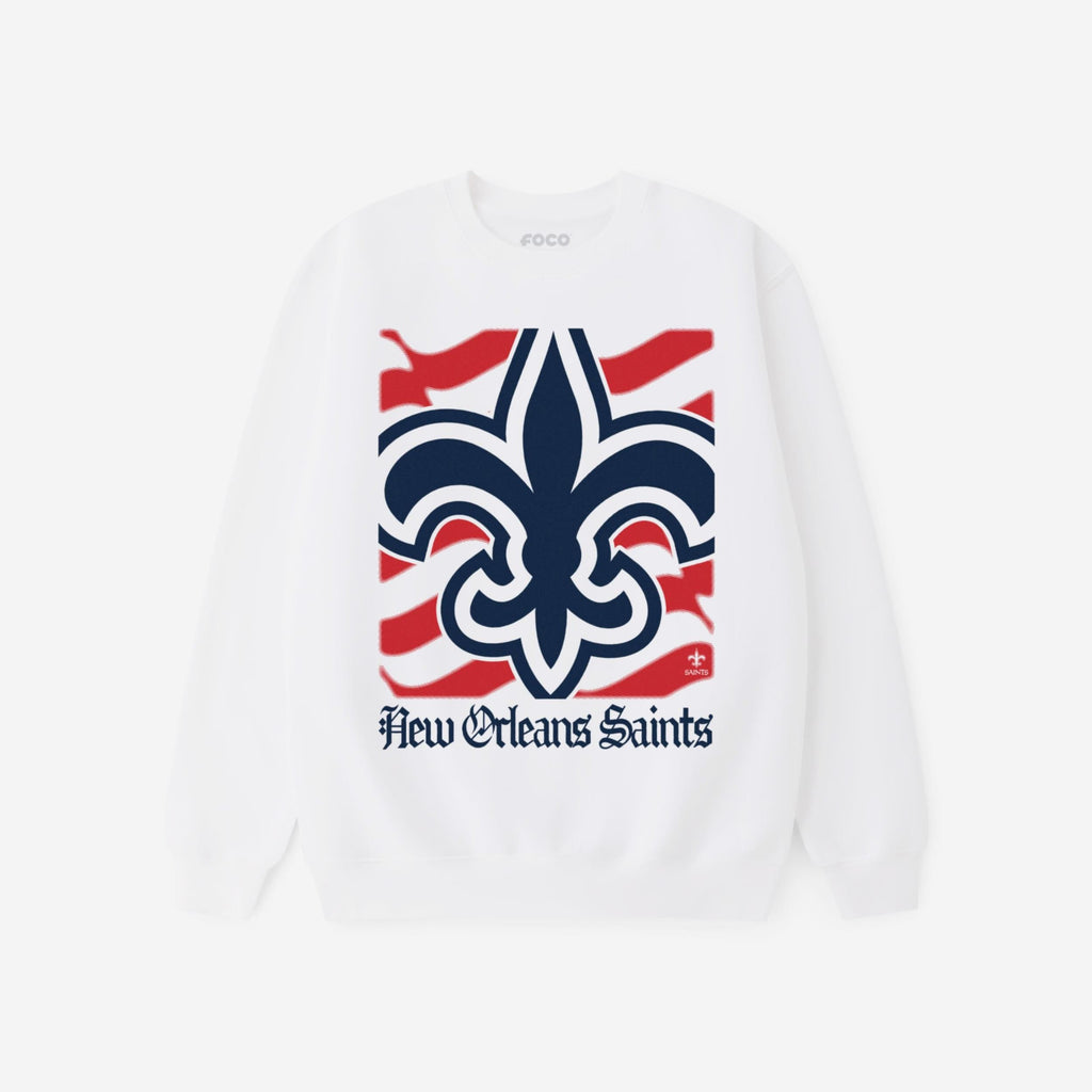 New Orleans Saints American Heritage Wordmark Crew Neck Sweatshirt FOCO S - FOCO.com