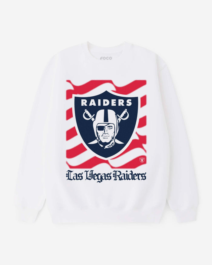 Las Vegas Raiders American Heritage Wordmark Crew Neck Sweatshirt FOCO S - FOCO.com