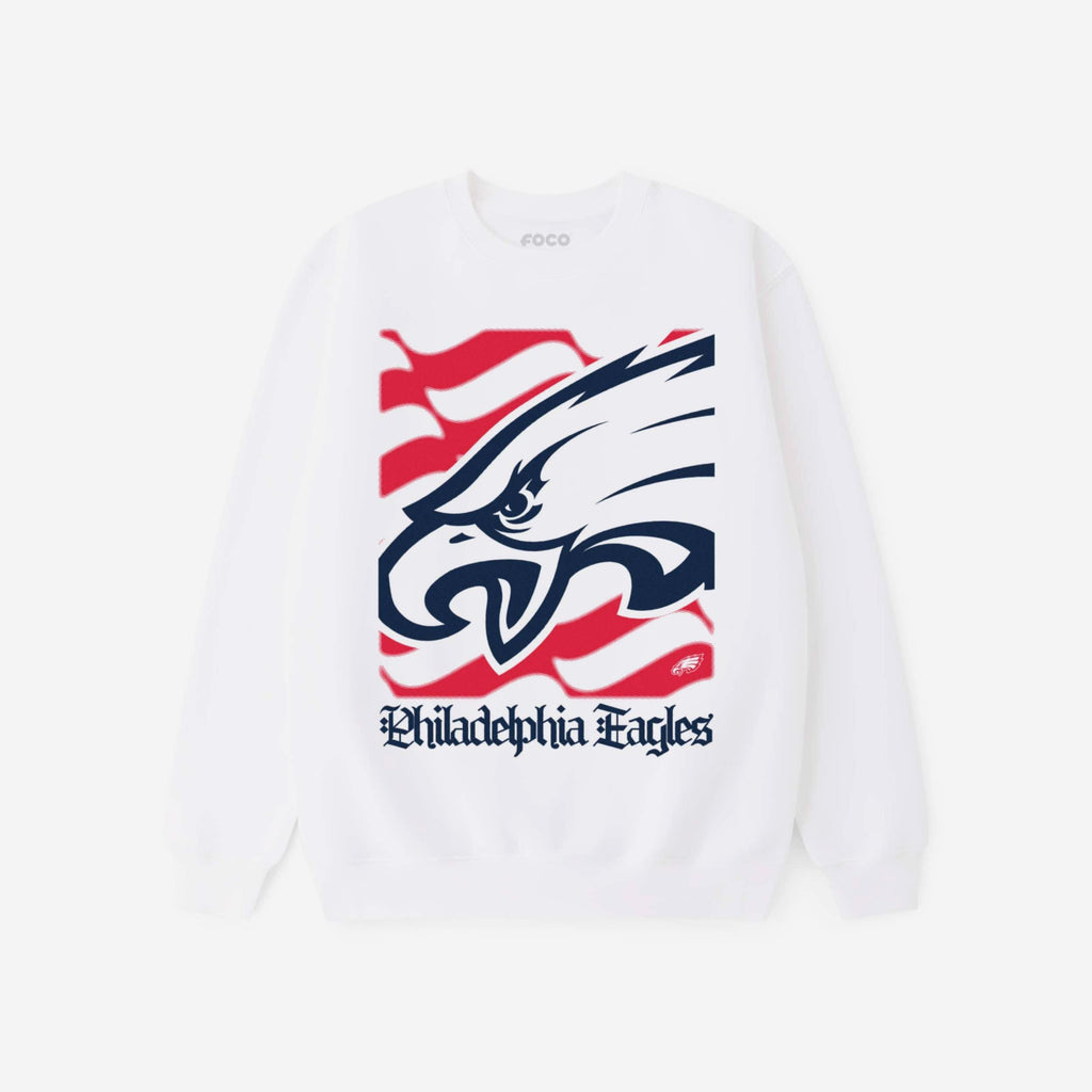 Philadelphia Eagles American Heritage Wordmark Crew Neck Sweatshirt FOCO S - FOCO.com