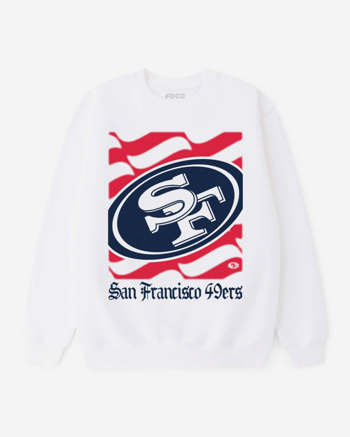 San Francisco 49ers American Heritage Wordmark Crew Neck Sweatshirt FOCO S - FOCO.com