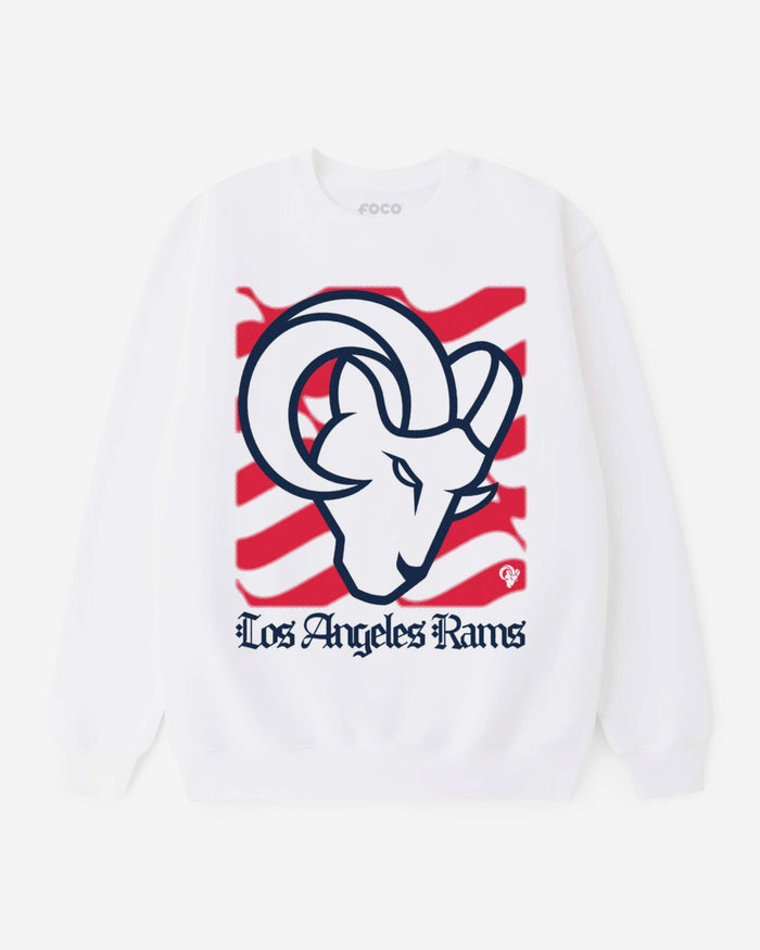 Los Angeles Rams American Heritage Wordmark Crew Neck Sweatshirt FOCO S - FOCO.com