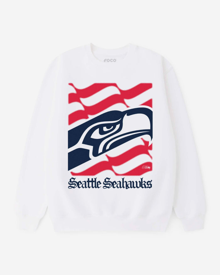 Seattle Seahawks American Heritage Wordmark Crew Neck Sweatshirt FOCO S - FOCO.com