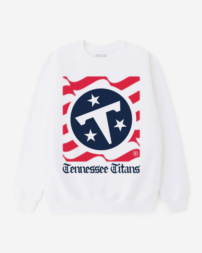 Tennessee Titans American Heritage Wordmark Crew Neck Sweatshirt FOCO S - FOCO.com
