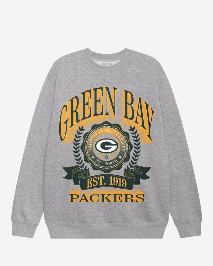 Green Bay Packers Banner Crest Crew Neck Sweatshirt FOCO S - FOCO.com