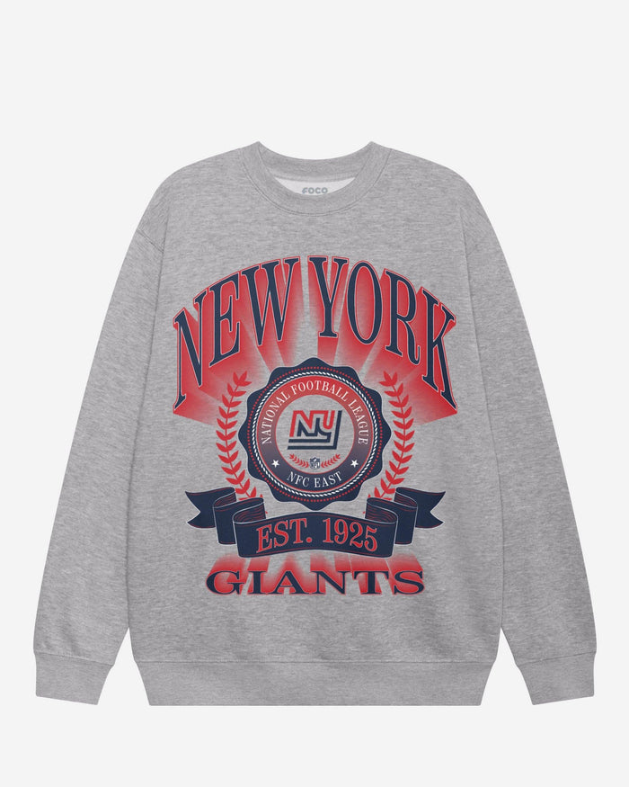 New York Giants Banner Crest Crew Neck Sweatshirt FOCO S - FOCO.com