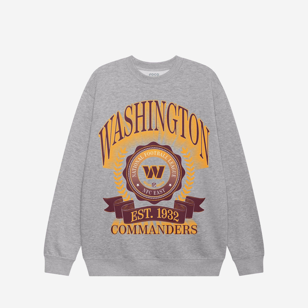 Washington Commanders Banner Crest Crew Neck Sweatshirt FOCO S - FOCO.com