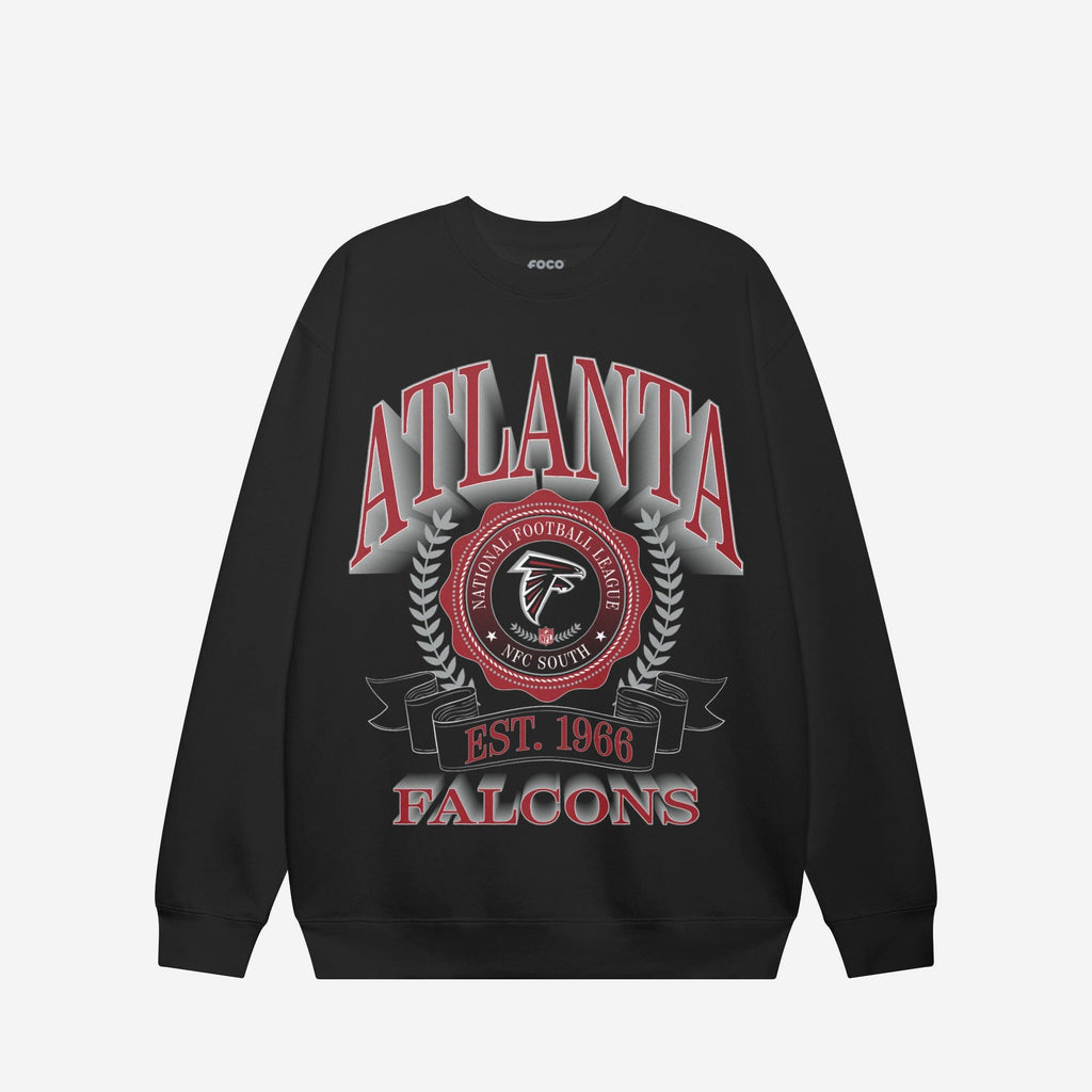 Atlanta Falcons Banner Crest Crew Neck Sweatshirt FOCO S - FOCO.com
