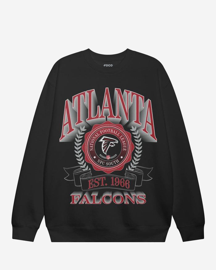 Atlanta Falcons Banner Crest Crew Neck Sweatshirt FOCO S - FOCO.com