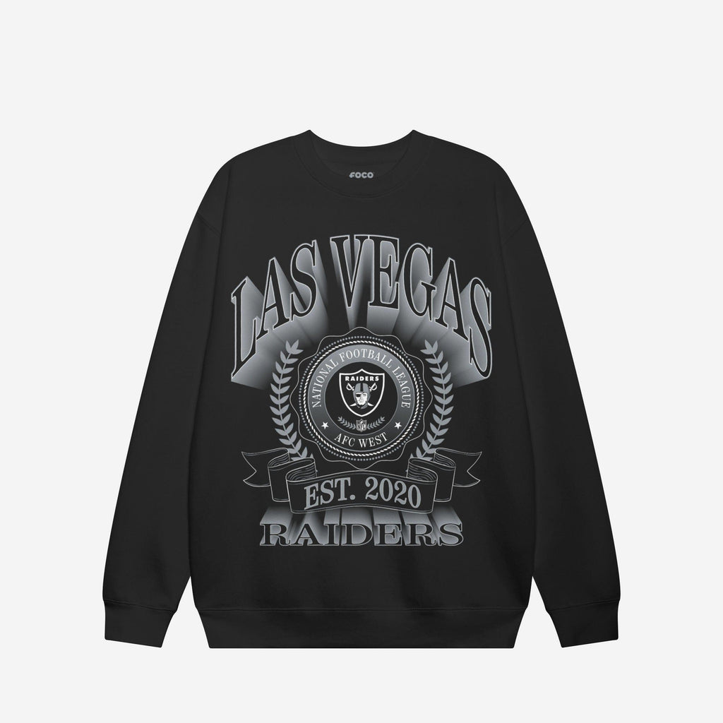 Las Vegas Raiders Banner Crest Crew Neck Sweatshirt FOCO S - FOCO.com