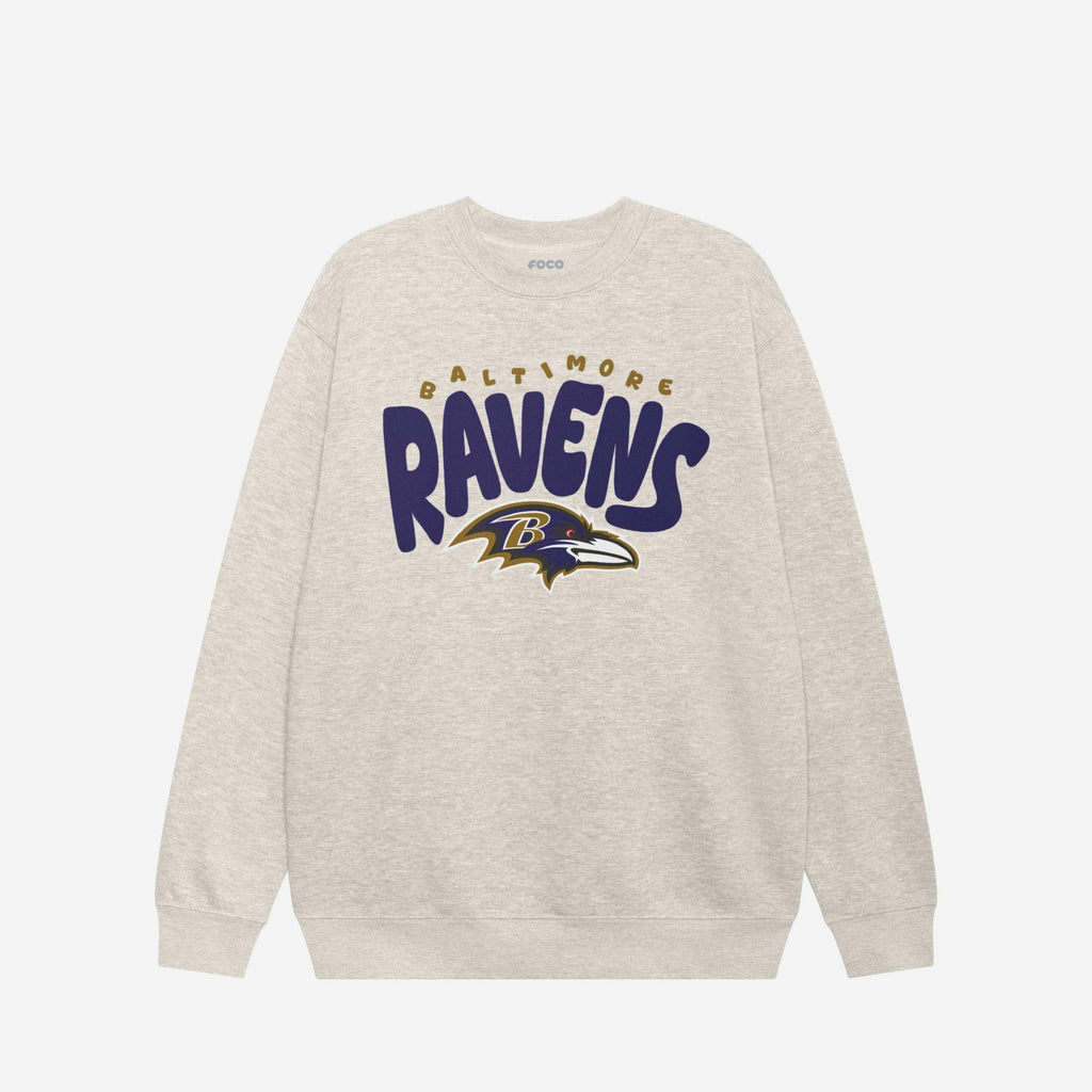 Baltimore Ravens Bubble Crew Neck Sweatshirt FOCO S - FOCO.com