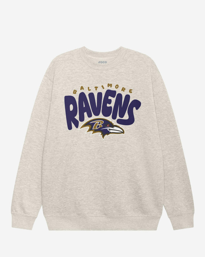Baltimore Ravens Bubble Crew Neck Sweatshirt FOCO S - FOCO.com