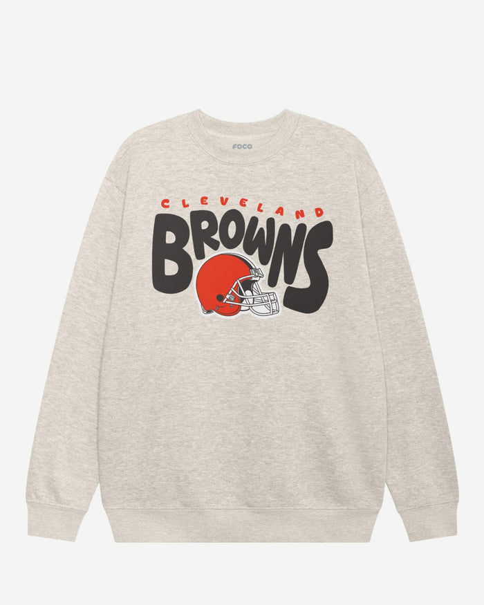 Cleveland Browns Bubble Crew Neck Sweatshirt FOCO S - FOCO.com