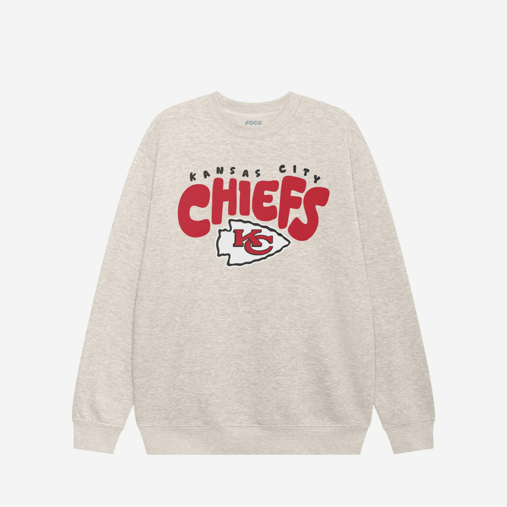 Kansas City Chiefs Bubble Crew Neck Sweatshirt FOCO S - FOCO.com