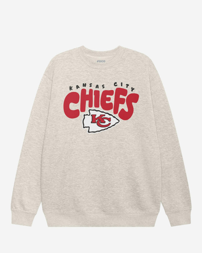 Kansas City Chiefs Bubble Crew Neck Sweatshirt FOCO S - FOCO.com