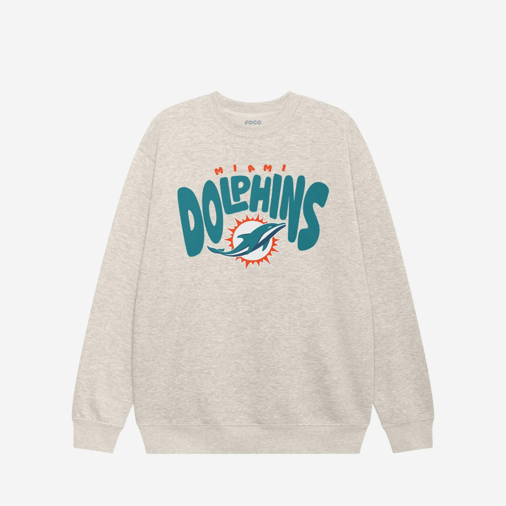 Miami Dolphins Bubble Crew Neck Sweatshirt FOCO S - FOCO.com