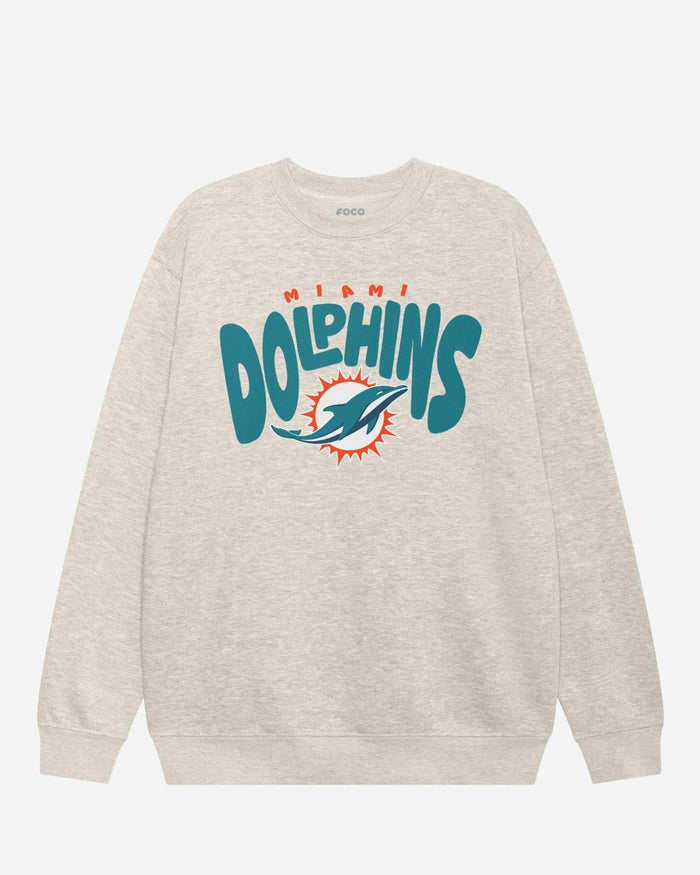 Miami Dolphins Bubble Crew Neck Sweatshirt FOCO S - FOCO.com
