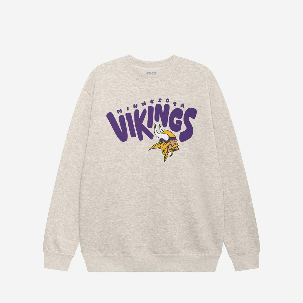 Minnesota Vikings Bubble Crew Neck Sweatshirt FOCO S - FOCO.com