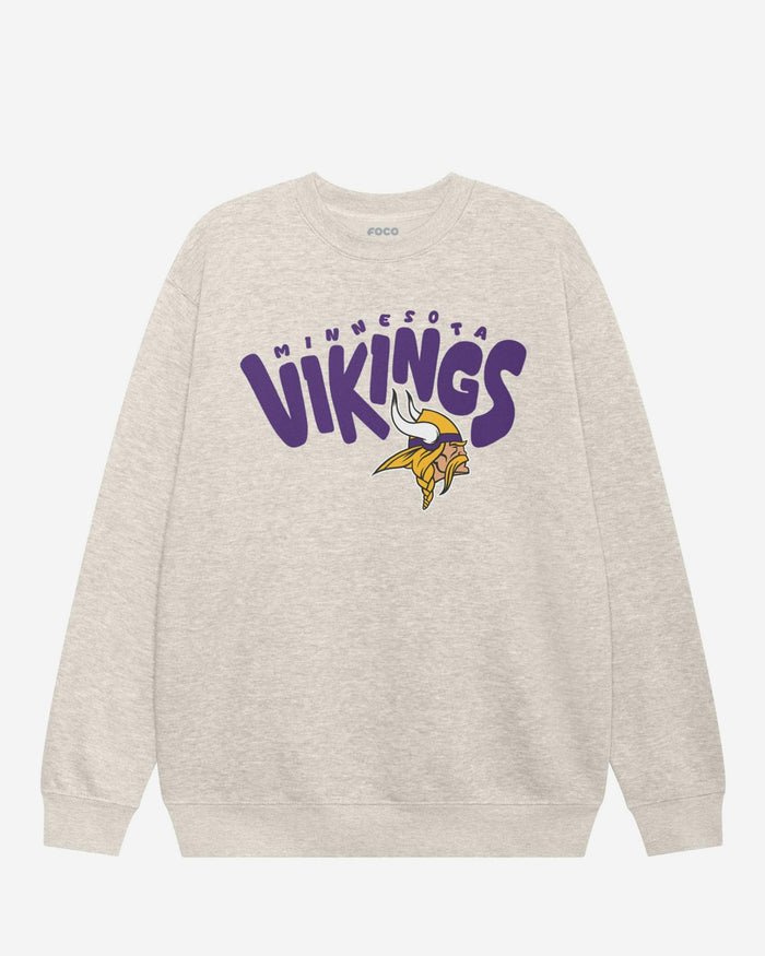 Minnesota Vikings Bubble Crew Neck Sweatshirt FOCO S - FOCO.com